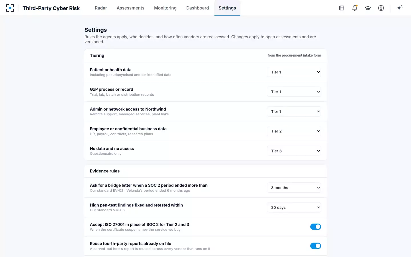 Third-Party Cyber Risk Assessor — Your rules
