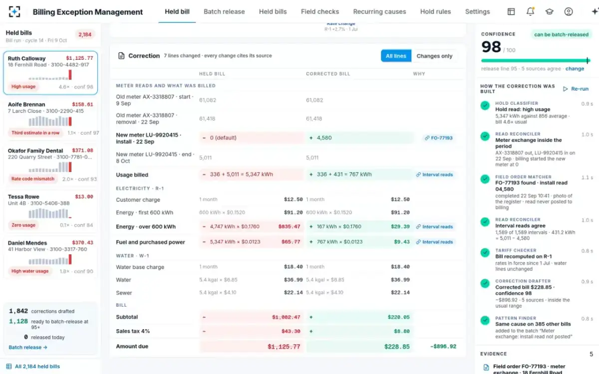 Billing Exception Management — The correction diff