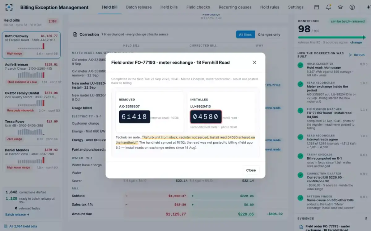 Billing Exception Management — The field order behind the fix