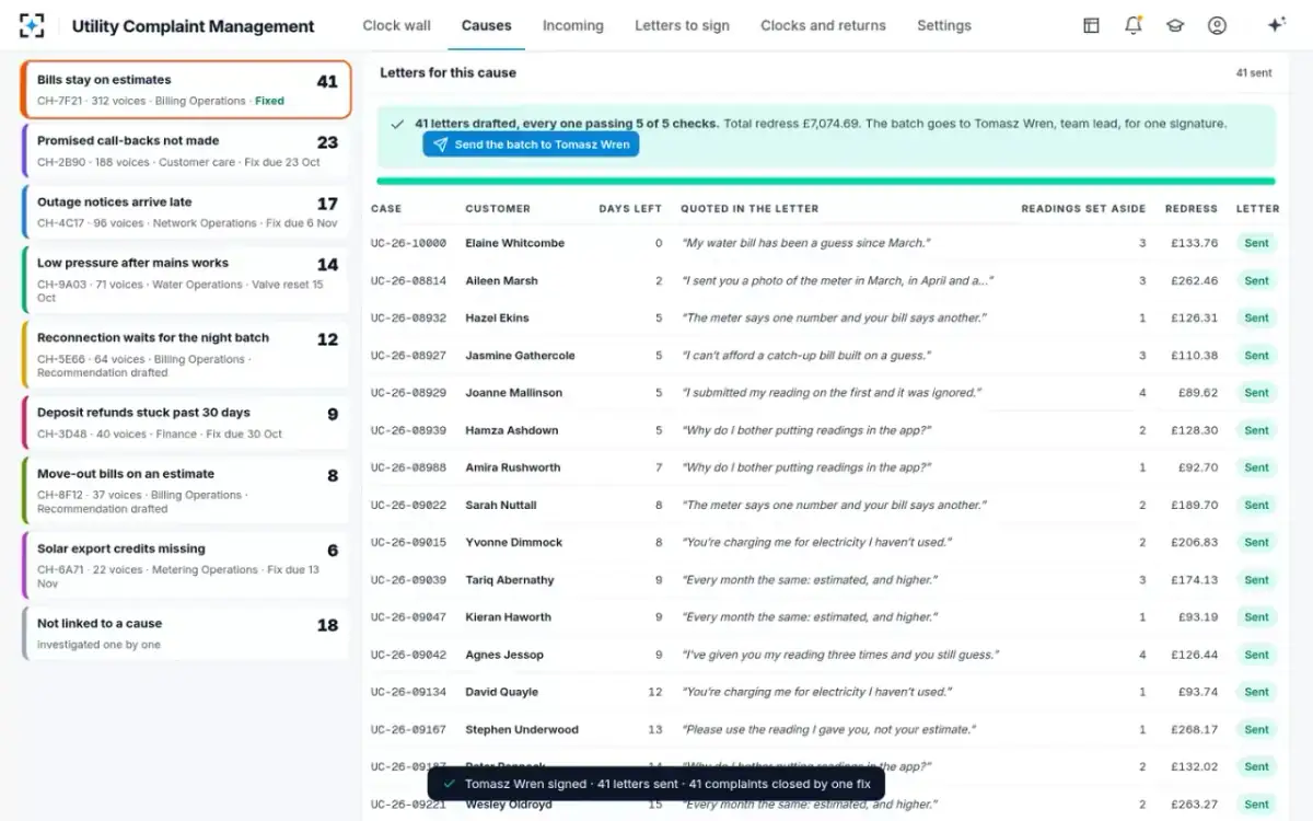 Utility Complaint Management — Resolve all 41 together