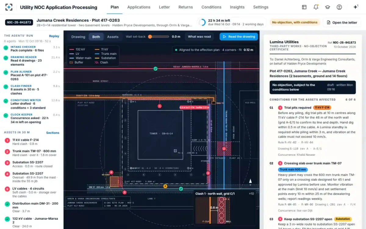 Utility NOC Application Processing — Plan over assets