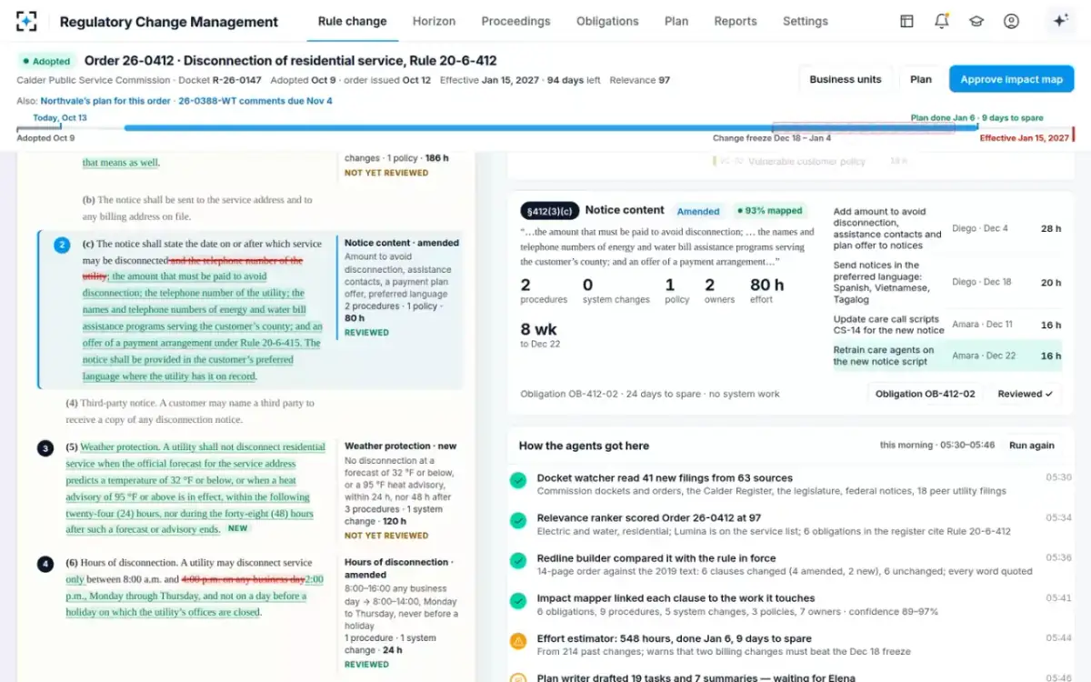 Regulatory Change Management — A task added